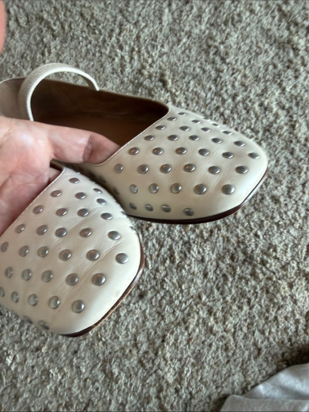 Madewell Ecru Studded Mary Jane Flats 8 - Picture 6 of 7